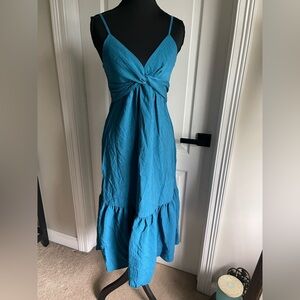 Banana Republic Blue Tie-Front Midi Dress – Size 0